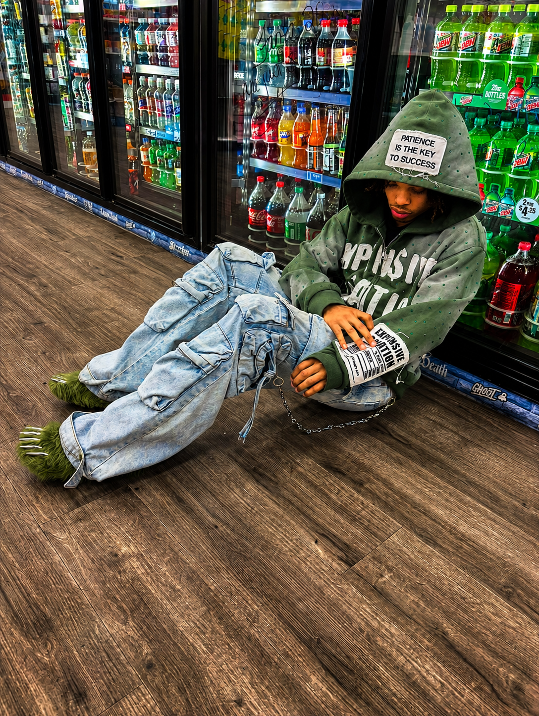 “Who Knew” T-Rex Green Zip-up